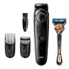 Braun Beard Trimmer 3 Σετ Επαναφορτιζόμενης Κουρευτικής Μηχανής Μαύρο BT3242