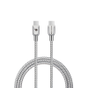 Baykron Καλώδιο Φόρτισης Type C σε Type C Basic Braided Charge and Sync 20V 3A 1,2m Ασημί BKR-BL-C2C-001-W