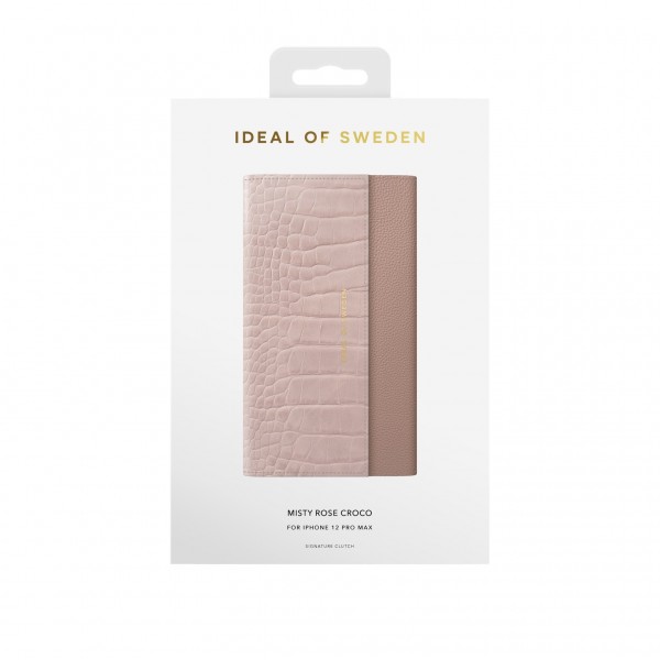 IDEAL OF SWEDEN Θήκη πορτοφόλι iPhone 12 Pro Max Signature Clutch Misty Rose Croco IDSCSS20-I2067-211