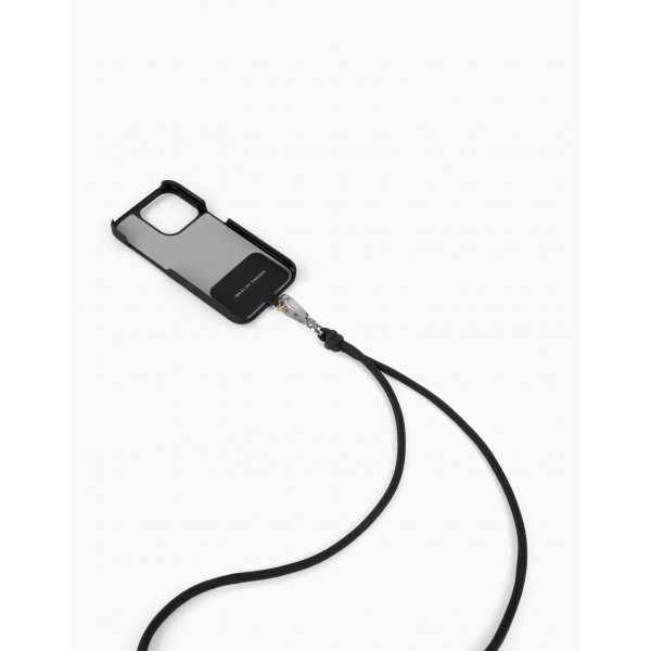 IDEAL OF SWEDEN Λουράκι Λαιμού Cord Phone Strap Coal Black IDCDSSI23-407