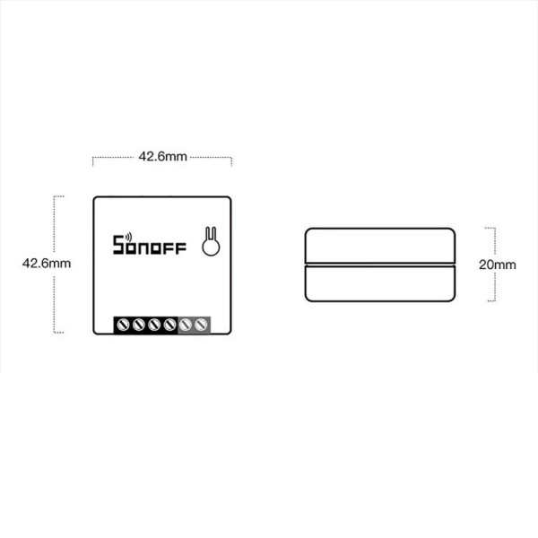 Sonoff Smart διακόπτης MINIR2, Wi-Fi 2.4GHZ, μεγ 10A, Λευκός M0802010010