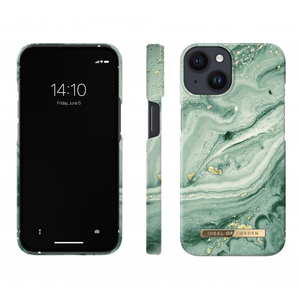 IDEAL OF SWEDEN Θήκη Fashion iPhone 14 Mint Swirl Marble IDFCSS21-I2261-258