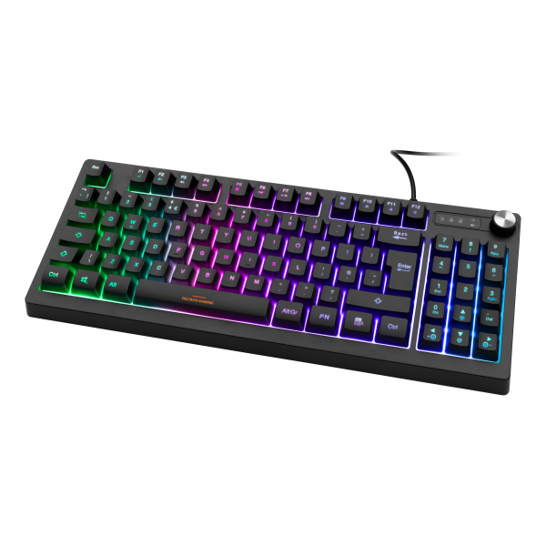 Deltaco Gaming Πληκτρολόγιο Μεμβράνης Ενσύρματο TKL RGB UK Layout Μαύρο GAM-110-UK