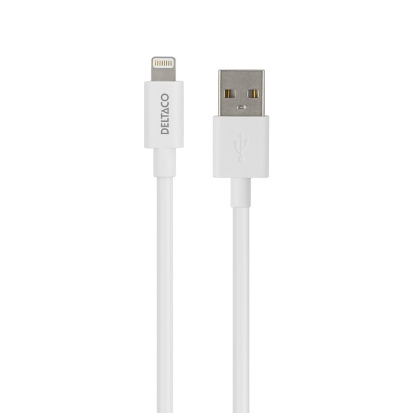 DELTACO USB A - Lightning cable, MFi, 1 m, White GNG-LIGHT1MW