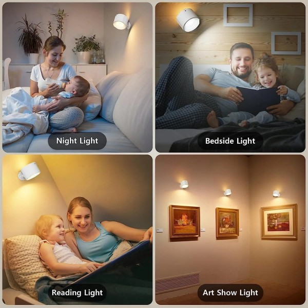 Επαναφορτιζόμενο Φωτιστικό Τοίχου Oasis LED Type C, Τηλεχειριστήριο 5W, 160lm, 2600-2800K, 2000Mah Λευκό CLLAMP-W