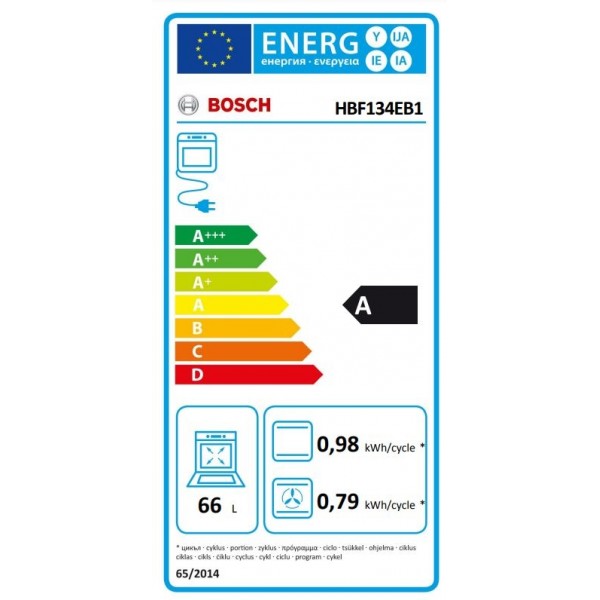 Bosch Φούρνος άνω Πάγκου 66lt χωρίς Εστίες Π59.4εκ. Μαύρος HBF134EB1