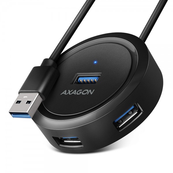 Axagon HUB 4x USB3.2 Gen 1 ROUND, micro USB power IN, Καλώδιο 30cm USB-A HUE-P1A