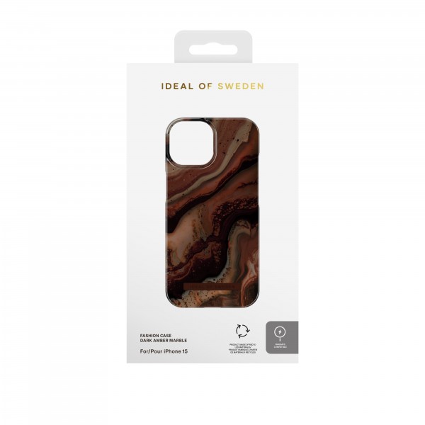 IDEAL OF SWEDEN Θήκη Fashion Magsafe Case iPhone 15 Dark Amber Marble IDFCMS-I2361-488