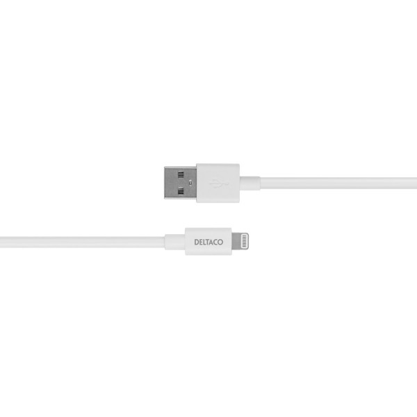 Deltaco Καλώδιο Φόρτισης USB-A σε Lightning, Apple C189 chipset, MFi, 1m, Λευκό IPLH-401