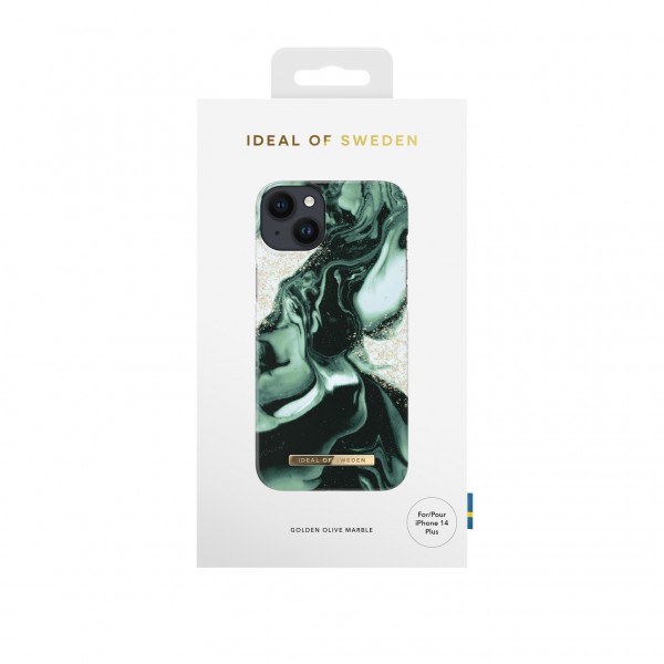 IDEAL OF SWEDEN Θήκη Fashion iPhone 14 Plus Golden Olive Marble IDFCAW21-I2267-320