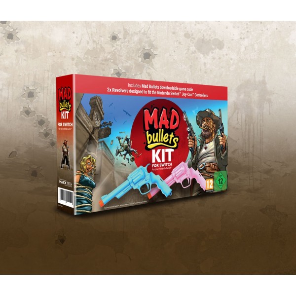 Maxx Tech Παιχνίδι Mad Bullets για Nintendo Switch με 2x Revolver Αξεσουάρ για Χειριστήρια Joy-Con MXT-MADBULLETSKIT