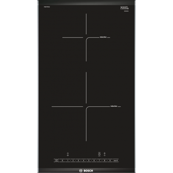 Bosch Επαγωγική Εστία Αυτόνομη Domino 30.6x52.7cm Μαύρη PIB375FB1E