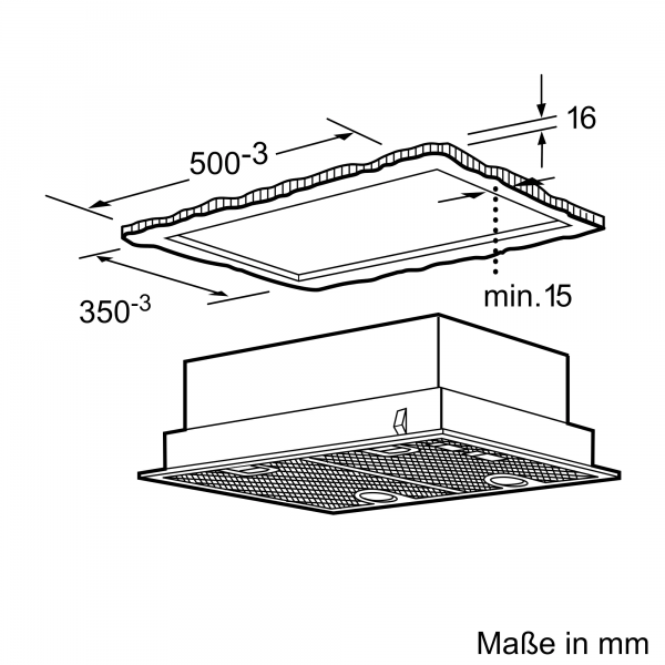 Bosch Απορροφητήρας Μηχανισμός Απορρόφησης 53cm Inox DHL555BL