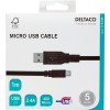 Deltaco Καλώδιο Φόρτισης USB-A σε Micro USB 1m, USB 2.0, Μαύρο MICRO-101