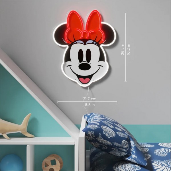 Yellowpop Διακοσμητικό Φωτιστικό Τοίχου LED Neon Disney Minnie Printed Face 21.7X26cm USB A Cable YPDI-PFA-MIN