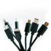 Moovy Σετ 7 Mini Καλωδίων Φόρτισης Lightning Type C Micro USB 25cm Μαύρα MGODOCKCABLES