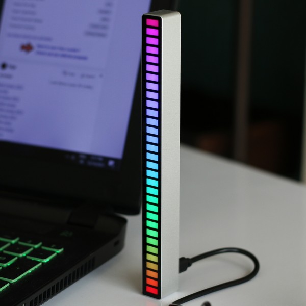 Inoleds Light of Throne Μπάρα Φωτισμού LED RGB Music Bar 2W με Αναγνώριση Φωνής Μαύρη/Ασημί INORGBMUSICBAR