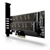 Axagon Κάρτα PCI-Express 3.0 4x για 2 M.2 SSD έως 110mm (NVMe + SATA),Dual Voltage PCEM2-D