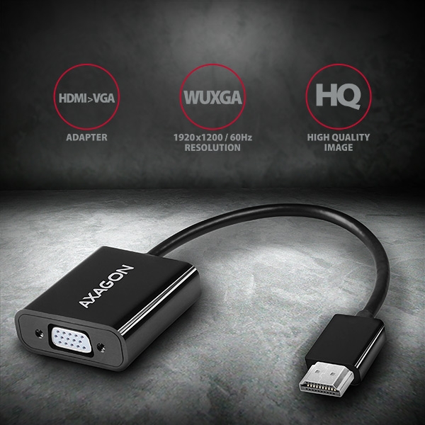 Axagon Αντάπτορας HDMI Αρσενικό σε VGA Θηλυκό, FullHD, Audio OUT RVH-VGAN