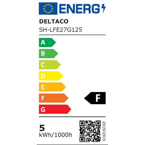 Deltaco Smart Home Λάμπα LED E27 WiFI 5.5W 1800K-6500K SH-LFE27G125