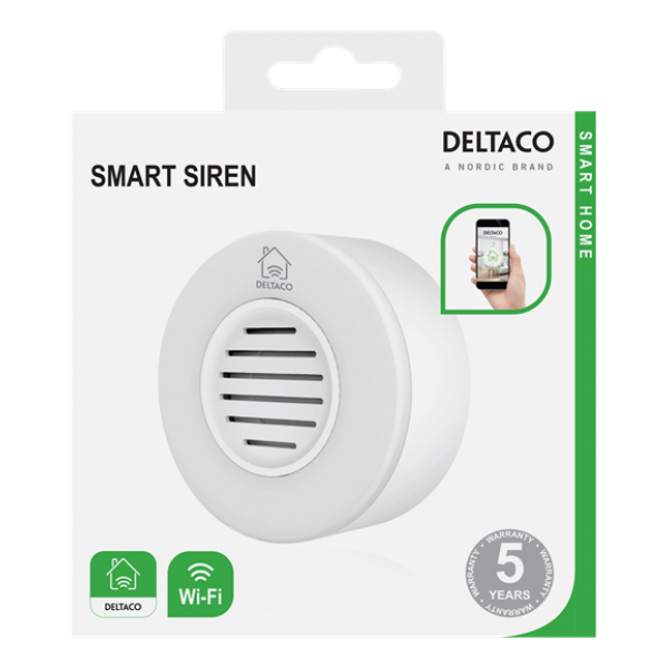 Deltaco Smart Home WiFi Σειρήνα 105 dB white SH-SI01