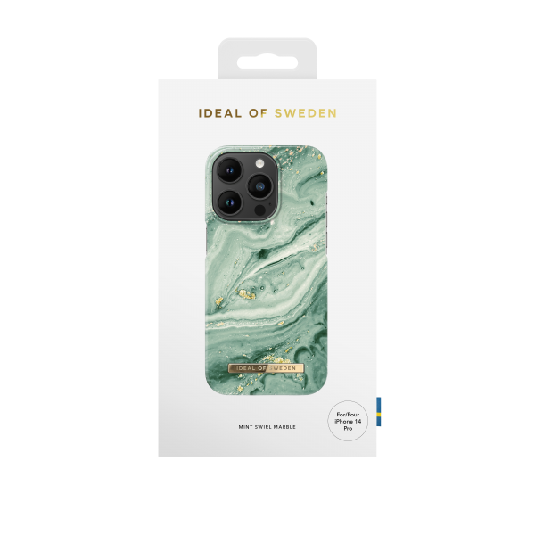 IDEAL OF SWEDEN Θήκη Fashion iPhone 14 Pro Mint Swirl Marble IDFCSS21-I2261P-258