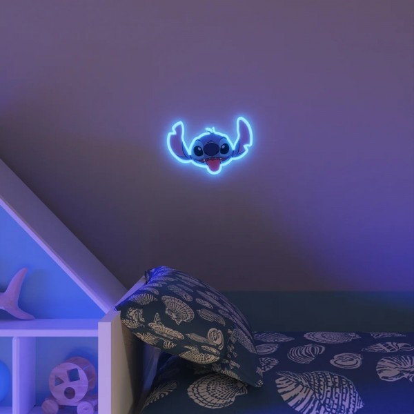 Yellowpop Διακοσμητικό Φωτιστικό Τοίχου LED Neon Disney Stitch Face 22.8X15.4cm USB A Cable YPDI-STI-FAC