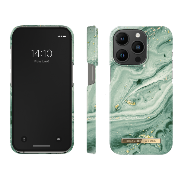 IDEAL OF SWEDEN Θήκη Fashion iPhone 14 Pro Mint Swirl Marble IDFCSS21-I2261P-258