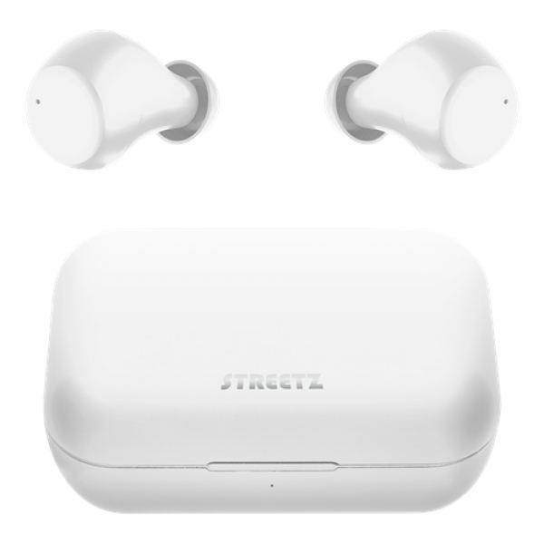 STREETZ True Wireless Stereo in-ear dual earbuds charge case Λευκό TWS-111