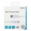 Deltaco Καλώδιο Φόρτισης USB-A σε Type C 3A , USB 2.0, 1m Λευκό USBC-1009M