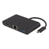 Deltaco USB-C docking station, HDMI, RJ45, 1xUSB A, USB-C PD,  black USBC-1267