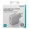 Deltaco USB-C wall charger, GaN technology,  total 61 W USBC-GAN02