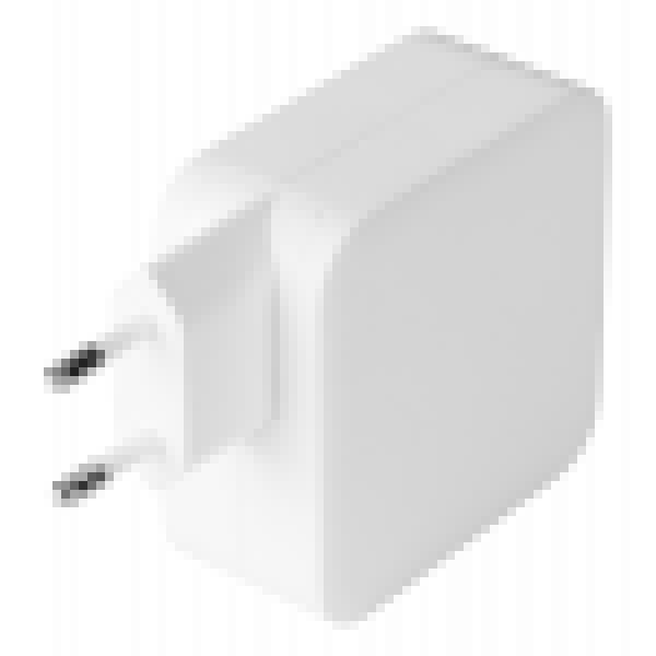 Deltaco USB-C wall charger, GaN technology, 2x USB-C PD, total 100 W USBC-GAN03