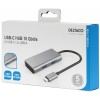 Deltaco Type C Hub 2x Type C, 2x USB-A Space Grey USBC-HUB201