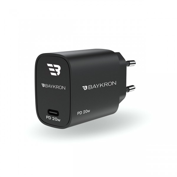 Baykron Smart Wall Adapter EU Type-C 20W Μαύρος BKR-SL-WC-PD20W-EU