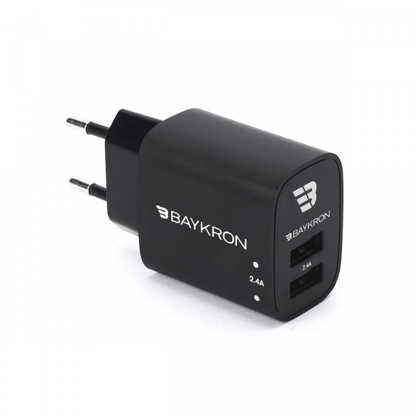 Baykron Smart Wall Adapter EU Dual USB 2.4A 12W BKR-SL-WC-2.4A-EU