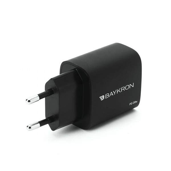 Baykron Smart Wall Adapter EU Type-C 20W Μαύρος BKR-SL-WC-PD20W-EU