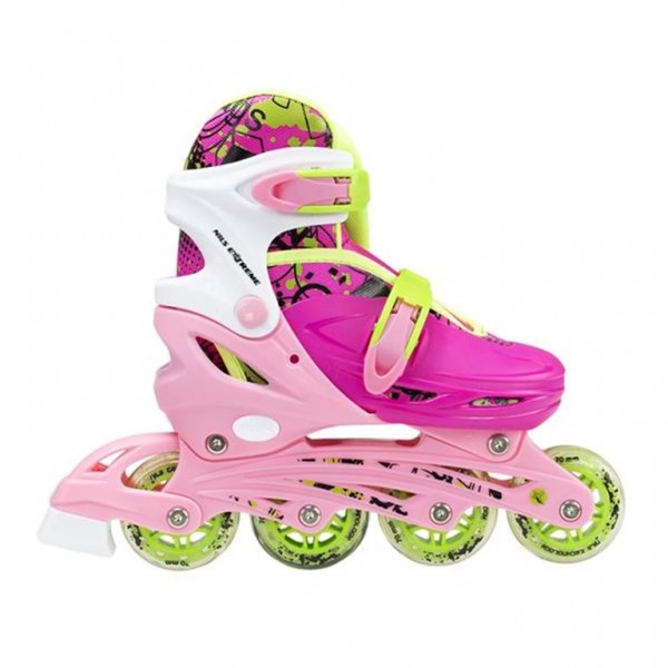 Αυξομειούμενα Πατίνια Roller NH 18330 ΣΕΤ 4 ΣΕ 1 INLINE SKATES NILS EXTREME Ροζ -SMALL (31-34)