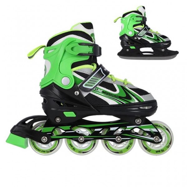 Αυξομειούμενα Πατίνια Roller NH 18188 ΣΕΤ 2 ΣΕ 1 INLINE SKATES NILS EXTREME ΠΡΑΣΙΝΟ -MEDIUM(34-38)