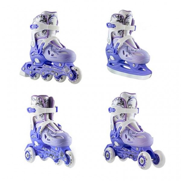 Αυξ. Roller INLINE/ICE-SKATES NILS EXTREME NH0320A 4 ΣΕ 1 Μπλε/Μωβ - MEDIUM(35-38)