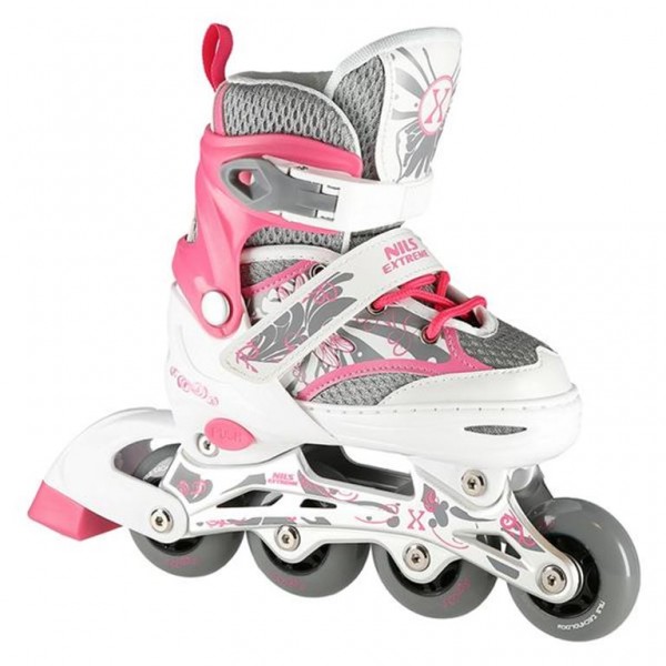 Αυξομειούμενα Πατίνια Roller NA 10602A INLINE SKATES NILS EXTREME ΡΟΖ-SMALL (31-34)