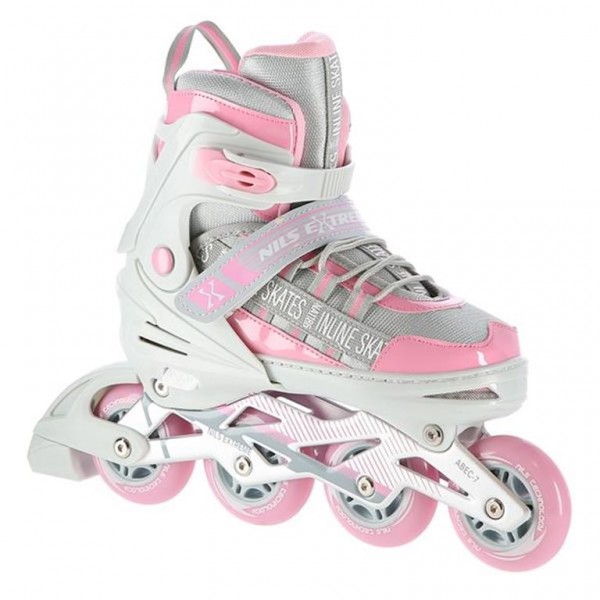 Αυξομειούμενα Πατίνια Roller NA 1186 Ροζ IN-LINE SKATES NILS EXTREME Small(31-34)