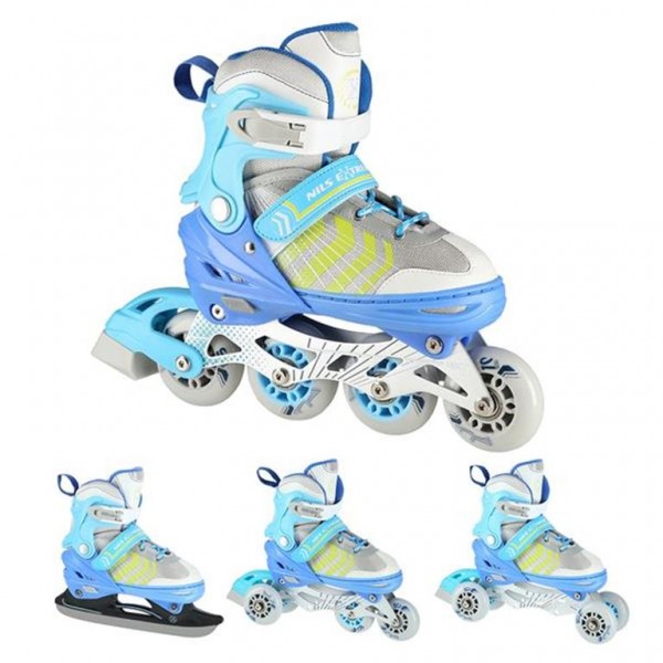 Αυξομειούμενα Roller NH18192 A 4σε1 Μπλε Small(29-33) IN-LINE SKATES/HOCKEY ICE SKATES