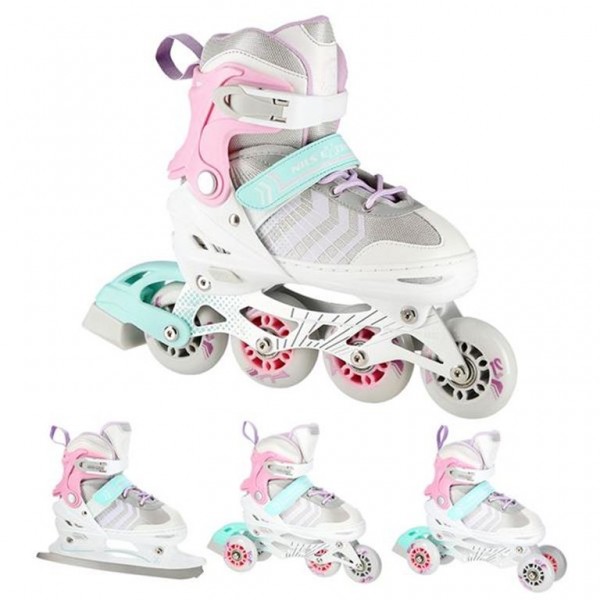 Αυξομειούμενα Roller NH18192 A 4σε1 Ροζ Small(29-33) IN-LINE SKATES/HOCKEY ICE SKATES