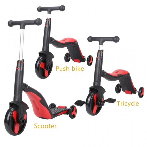 GC SCOOTER FUN HD 868 3 σε 1 Πολυμορφικό Μαύρο/Κόκκινο