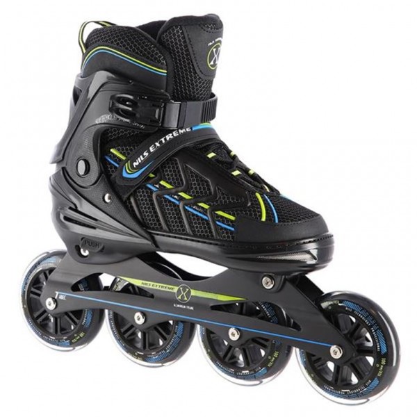 Αυξομειούμενα Πατίνια Roller NA 1128 Μαύρο/Λαχανί IN-LINE SKATES NILS EXTREME Large (39-42)