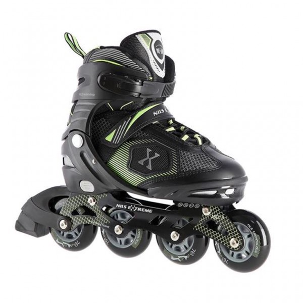 Αυξομειούμενα Πατίνια Roller NA 9080 Μαύρο/Πράσινο IN-LINE SKATES NILS EXTREME Small(31-34)