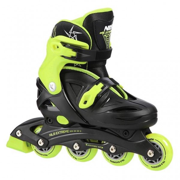 Αυξομειούμενα Πατίνια Roller NJ/NA 0321 Μαύρο/Λαχανί IN-LINE SKATES NILS EXTREME Small (26-30)