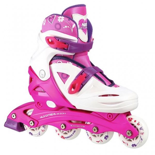 Αυξομειούμενα Πατίνια Roller NJ/NA 0321 Λευκό/Ροζ IN-LINE SKATES NILS EXTREME Small (26-30)