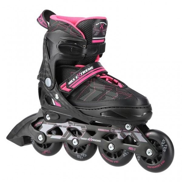 Αυξομειούμενα Πατίνια Roller NA 11002 Μαύρο/Ροζ IN-LINE SKATES NILS EXTREME Small(31-34)